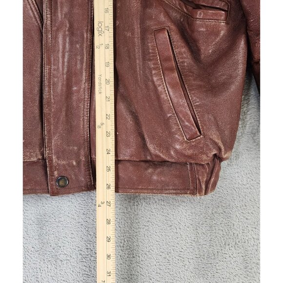 Telegraph by Cooper Leather Jacket Mens Size 40 Brown Full Zip Vintage Bomber - Picture 6 of 16